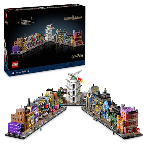 Lego Harry Potter Negozi Di Magia Di Diagon Alley, Miniatura Da Esposizione E Collezione Con 16 Microfigure Tra Cui Harry, Draco Malfoy, Hermione Gran