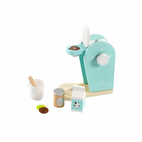 Ods - Maisonelle Nature, La Mia Prima Macchina Del Caffè, Giocattolo Per Bambini In Legno, Con Cialde, Tazzina, Cucchiaino, Latte, 16.2X9X17 Cm, Età C