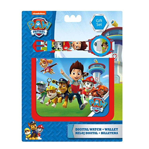 Kids Euroswan Paw Patrol Pw16020, Set Regalo Portafoglio E Orologio Digitale