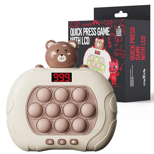 Maxlife Gioco Interattivo Popit Mxps-200 Orso Cos Dispaly – Giocattolo Educativo Per Bambini – Stimola Memoria E Concentrazione – 6 Modalità Di Gioco