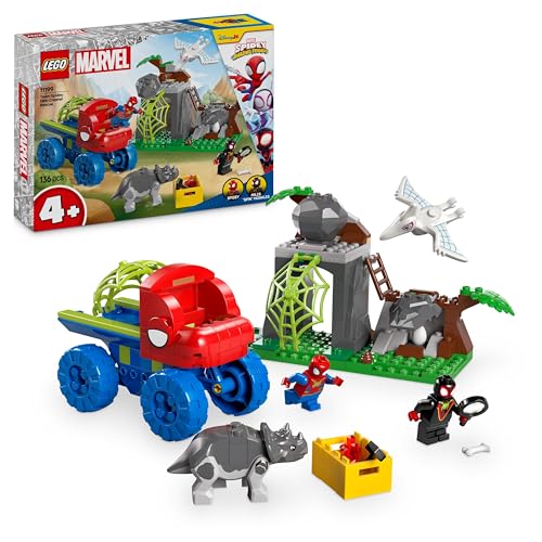 Lego Marvel Team Spidey: Salvataggio Su Dino-Ruspa, Giochi D'Avventura Per Bambini E Bambine Da 4 Anni Con Veicoli Giocattolo, Personaggi Supereroi E 