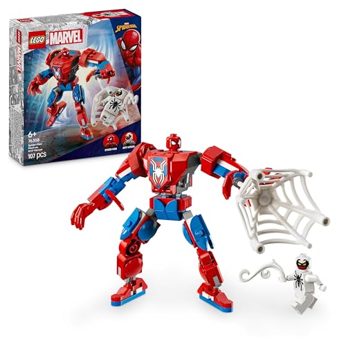 Lego Marvel Mech Di Spider-Man Contro Anti-Venom - Action Figure Giocattolo Snodabile Con 2 Minifigure, Giochi Per Bambini E Bambine Da 6 Anni, Idea R