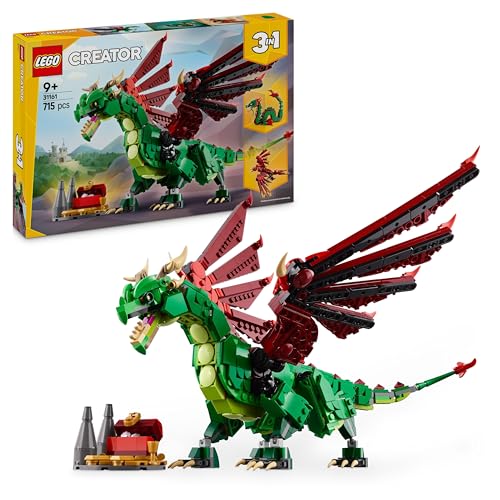 Lego Creator 3 In 1 Drago Medievale Giocattolo - Si Trasforma In Serpente Marino O In Fenice - Animali Da Costruire Per Bambini, Bambine, Ragazzi E Ra