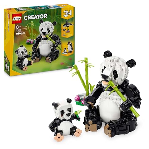 Lego Creator 3 In 1 Animali Selvatici: Famiglia Di Panda Giocattolo - Si Trasforma In Pinguino E Orca - Animali Da Costruire Per Bambine, Bambini, Rag