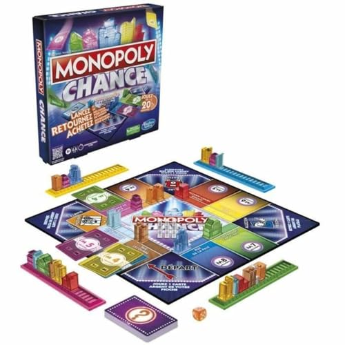 Monopoly Fortunato, Gioco Da Tavolo Monopoly Veloce Per La Famiglia, Per 2-4 Giocatori, Circa 20 Min. (Versione Francese)