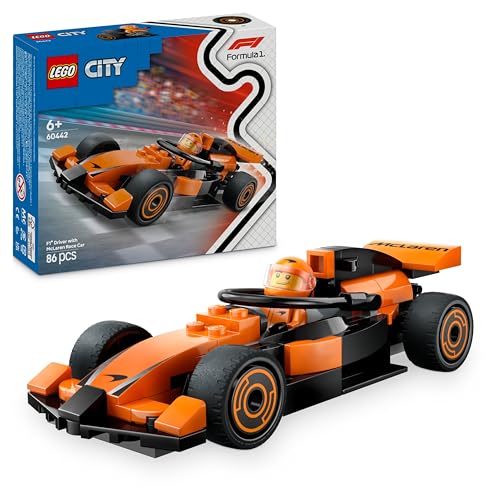Lego City Pilota E Monoposto Mclaren F1 - Modello Di Macchina Giocattolo Da Formula 1 Con Minifigure - Idea Regalo Per Bambini E Bambine Da 6 Anni In