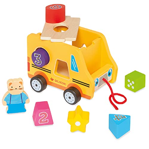 Dal Negro - Shape Bus, Giocattolo Trainabile Con Forme Geometriche. Adatto Per Bambini Dai 24 Mesi