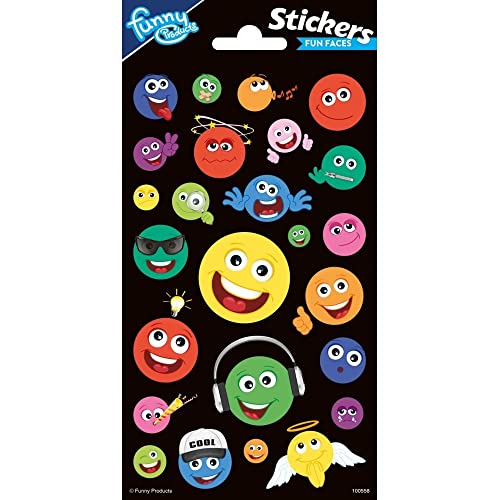 Funny Products 100558 - Adesivi 3D-Cool Faces, Multicolore