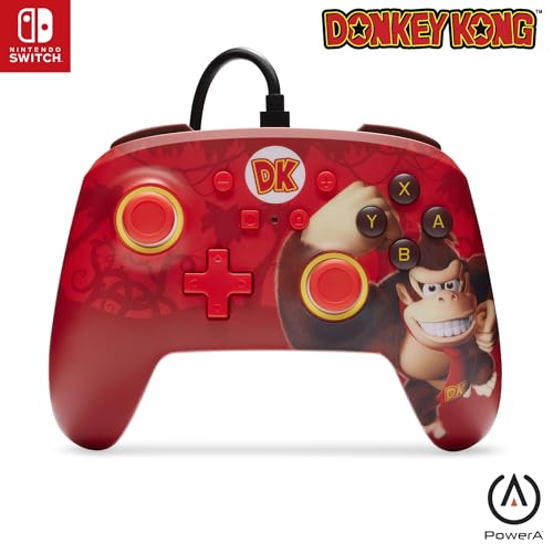 Powera Controller Cablato Avanzato Per Nintendo Switch - Muscolo Di Donkey Kong, Gamepad, Controller Di Gioco, Controller Cablato, Licenza Ufficiale