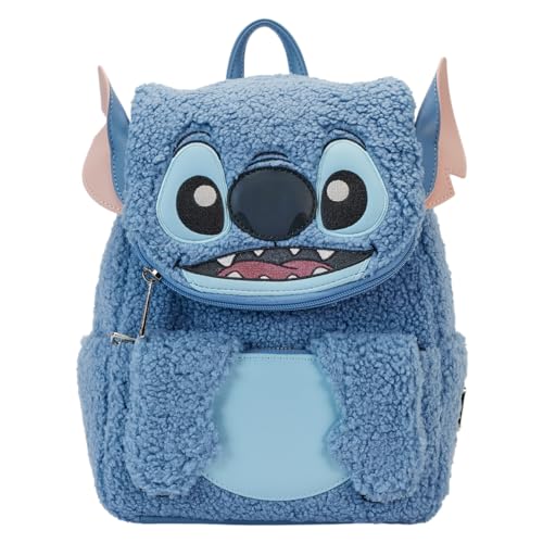 Loungefly Disney Stitch Plush Sherpa Borsa A Tracolla Doppia Tracolla, Multi, Mini