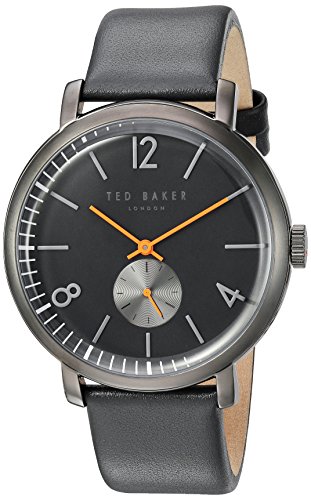 Ted Baker Mens Oliver 42 Millimetri Cinturino Grigio Cassa Nera Te10031517