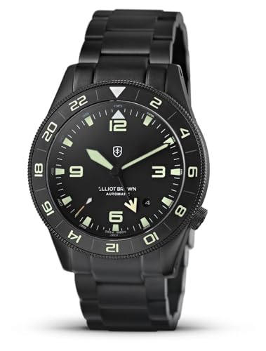 Elliot Brown Holton Professional Automatic Gmt (43 Mm) Quadrante Nero/Bracciale In Pvd Grigio Canna Di Fucile 101-A20-B09