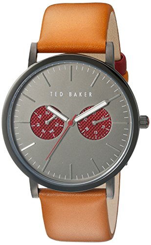Ted Baker Mens Pelle Marrone Quadrante Grigio Cinturino Te10024783