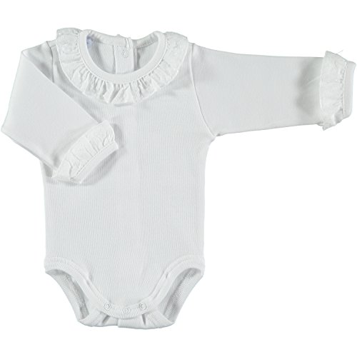 Babidu Body Cuello Batista, Bianco, 18 Months Unisex-Bimbi