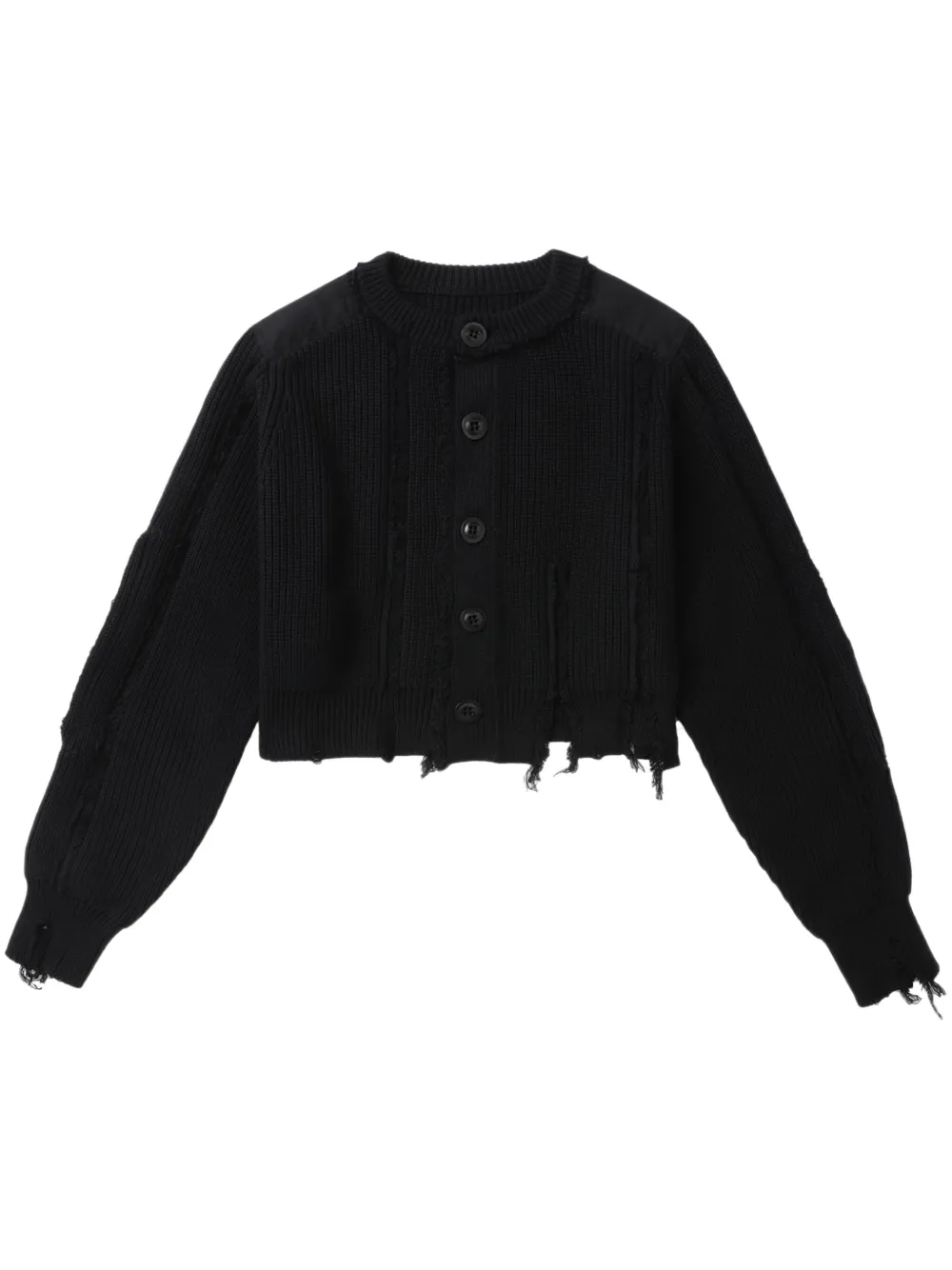 Y's crew-neck distressed cardigan - Nero