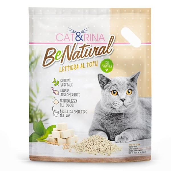 Cat&rina benatural lettiera vegetale per gatti al tofu - 5,5 litri - classic - lettiera vegetale