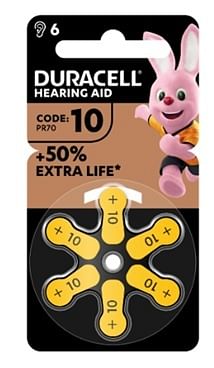 Duracell Easy Tab 10 Giallo Batteria Per Apparecchio Acustico 6 Pezzi