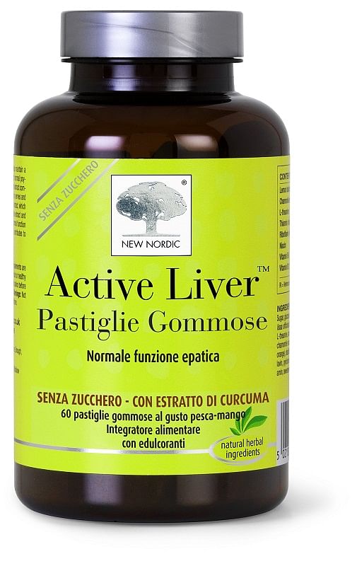 Active Liver 60 Pastiglie Gommose Senza Zucchero Gusto Pesca/Mango