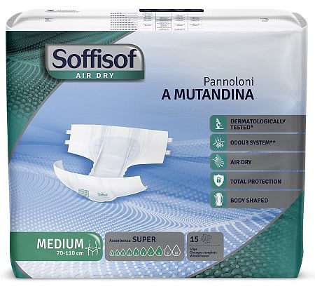 S.I.L.C.  Pannolino Mutandina Air Dry Soffisof Super M 15 Pezzi