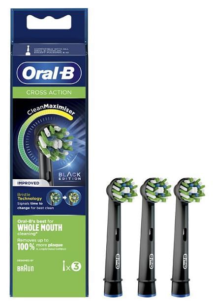 Oralb Power Refill Eb50 Crossaction Black 3 Pezzi