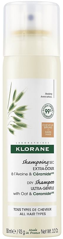 Klorane Shampoo Secco Extra Delicato Avena&Ceramide Capelli Scuri 150 Ml