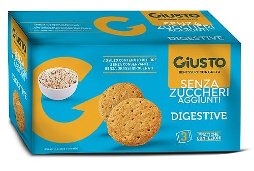 Giusto Senza Zucchero Biscotti Digestive 3 Pezzi Da 75 G