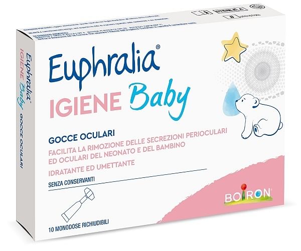 Gocce Oculari Euphralia Igiene Baby 10 Monodose Richiudibili X 0,5 Ml