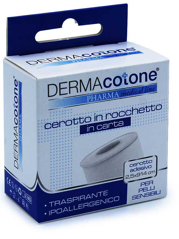 Cerotto Rocchetto In Carta Dermacotone Bianco 2,5 X914 Cm 1 Pezzo
