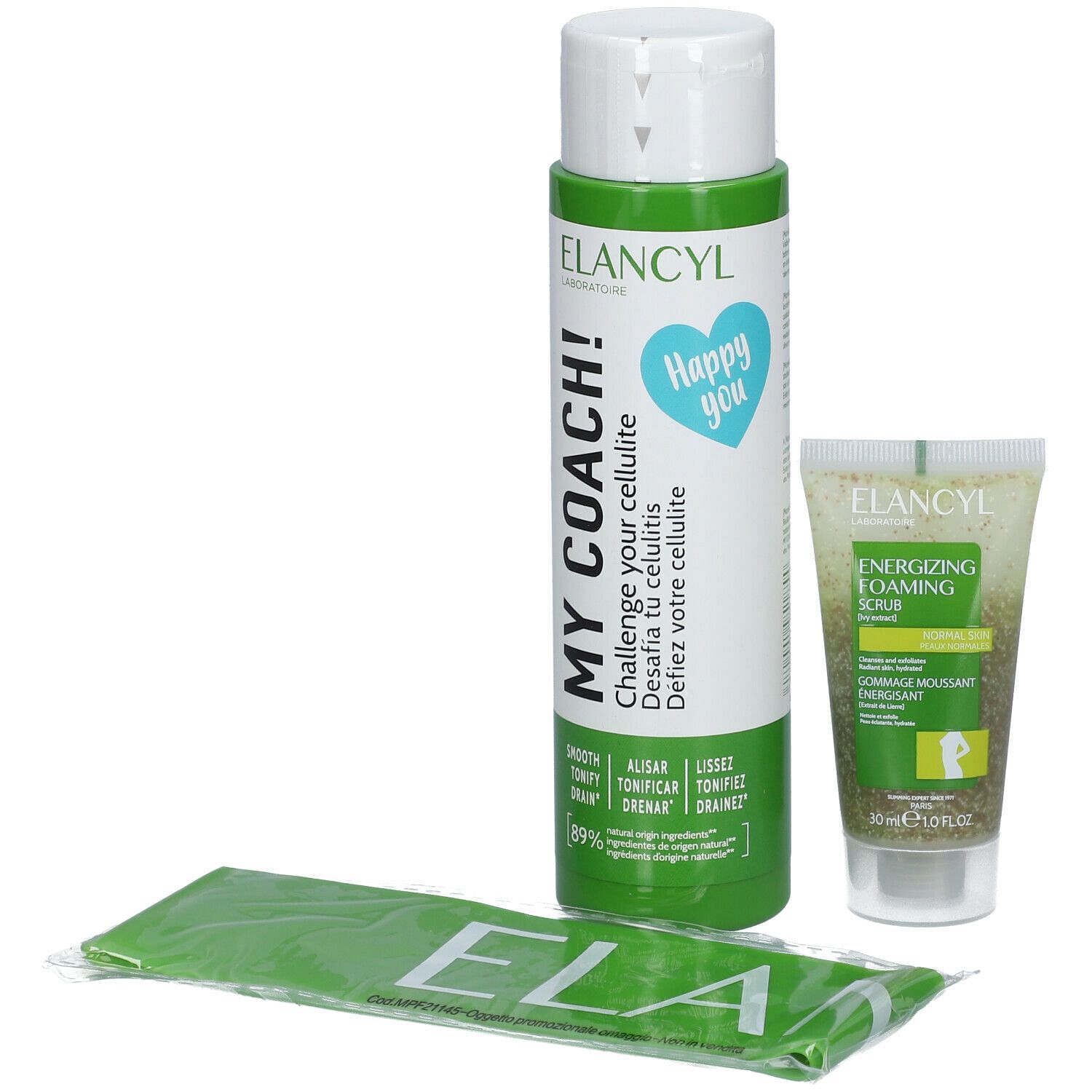 Elancyl Box Promo My Coach 1 Elancyl Gommage Moussant 30 Ml + Elancyl My Coach Gel 200 Ml