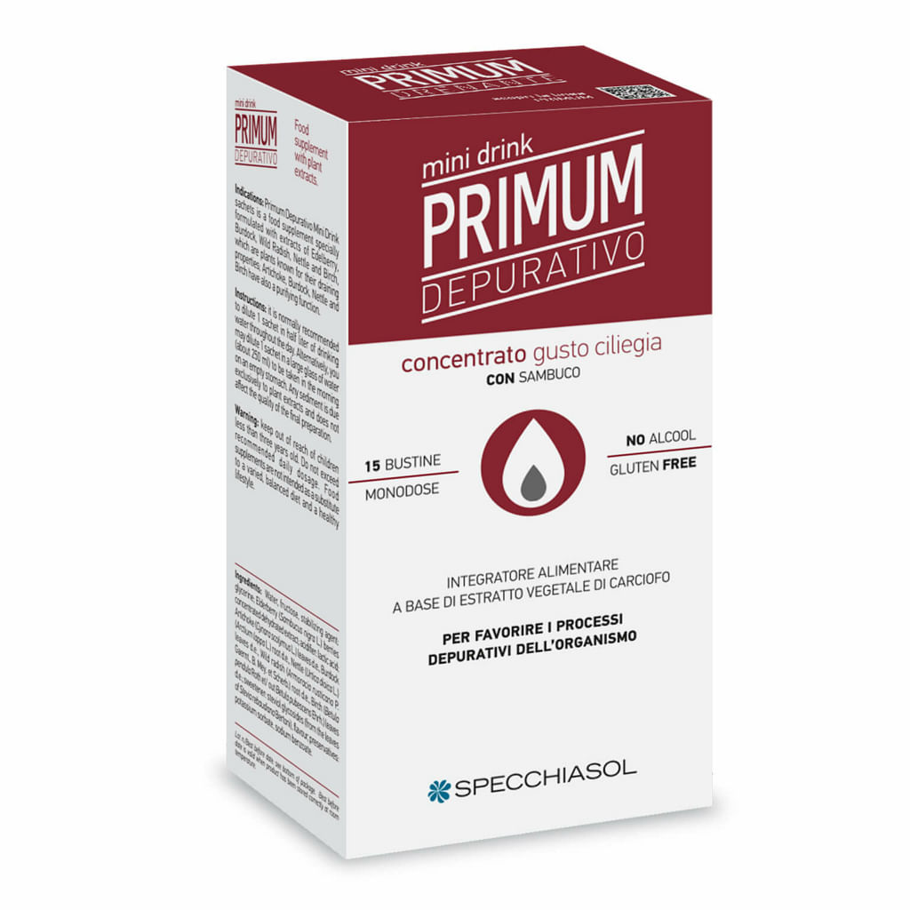 Primum Depurativo Minidrink Ciliegia 15 Stick Da 10 Ml