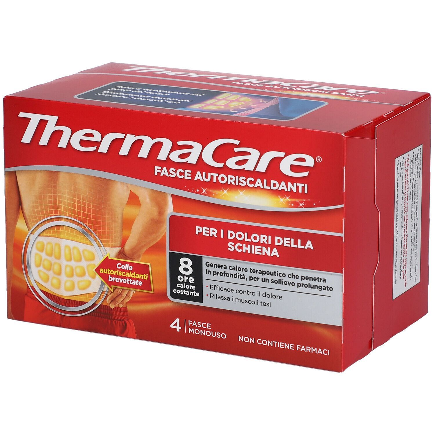 Fascia Autoriscaldante A Calore Terapeutico Thermacare Schiena 4 Pezzi
