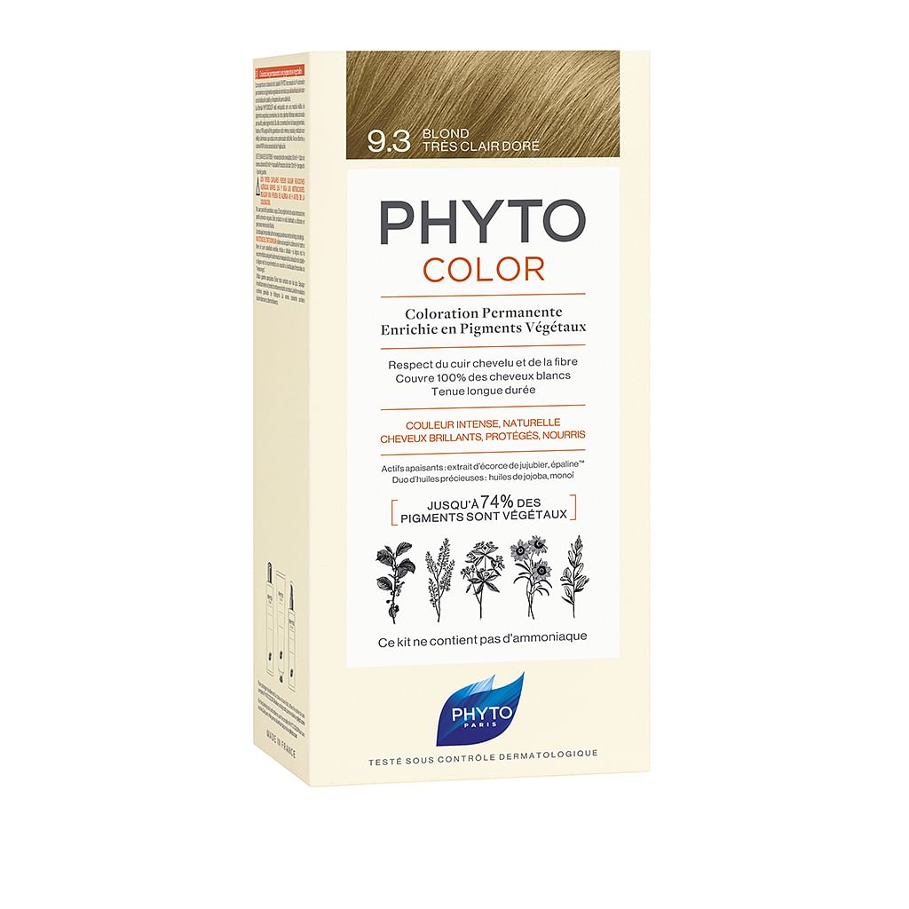 Phytocolor 9,3 Biondo Chiarissimo Dorato Latte 50 Ml + Crema 50 Ml + Maschera 12 Ml