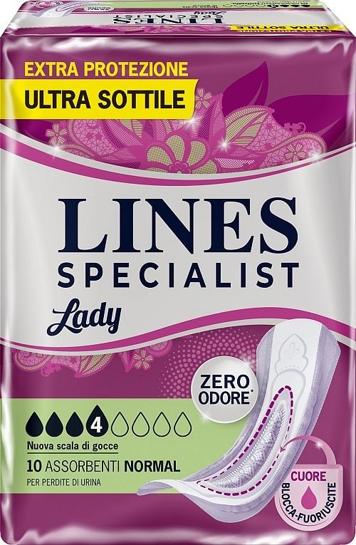Assorbenti Per Incontinenza Lines Specialist Lady Normal 10 Pezzi