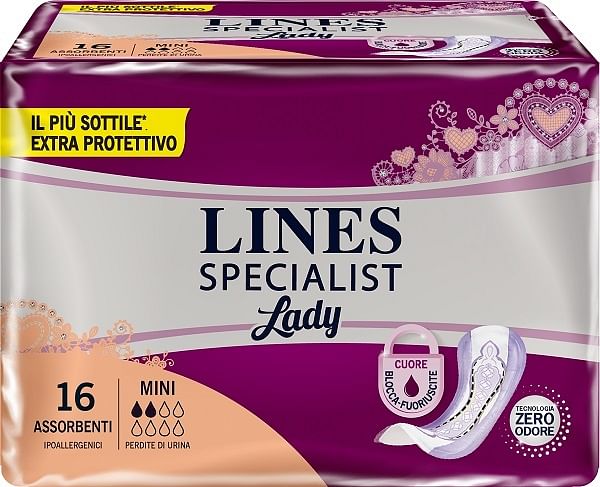 Assorbenti Per Incontinenza Lines Specialist Lady Mini 16 Pezzi