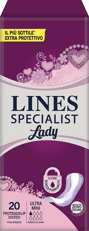 Assorbenti Per Incontinenza Lines Specialist Lady Ultramini 20 Pezzi
