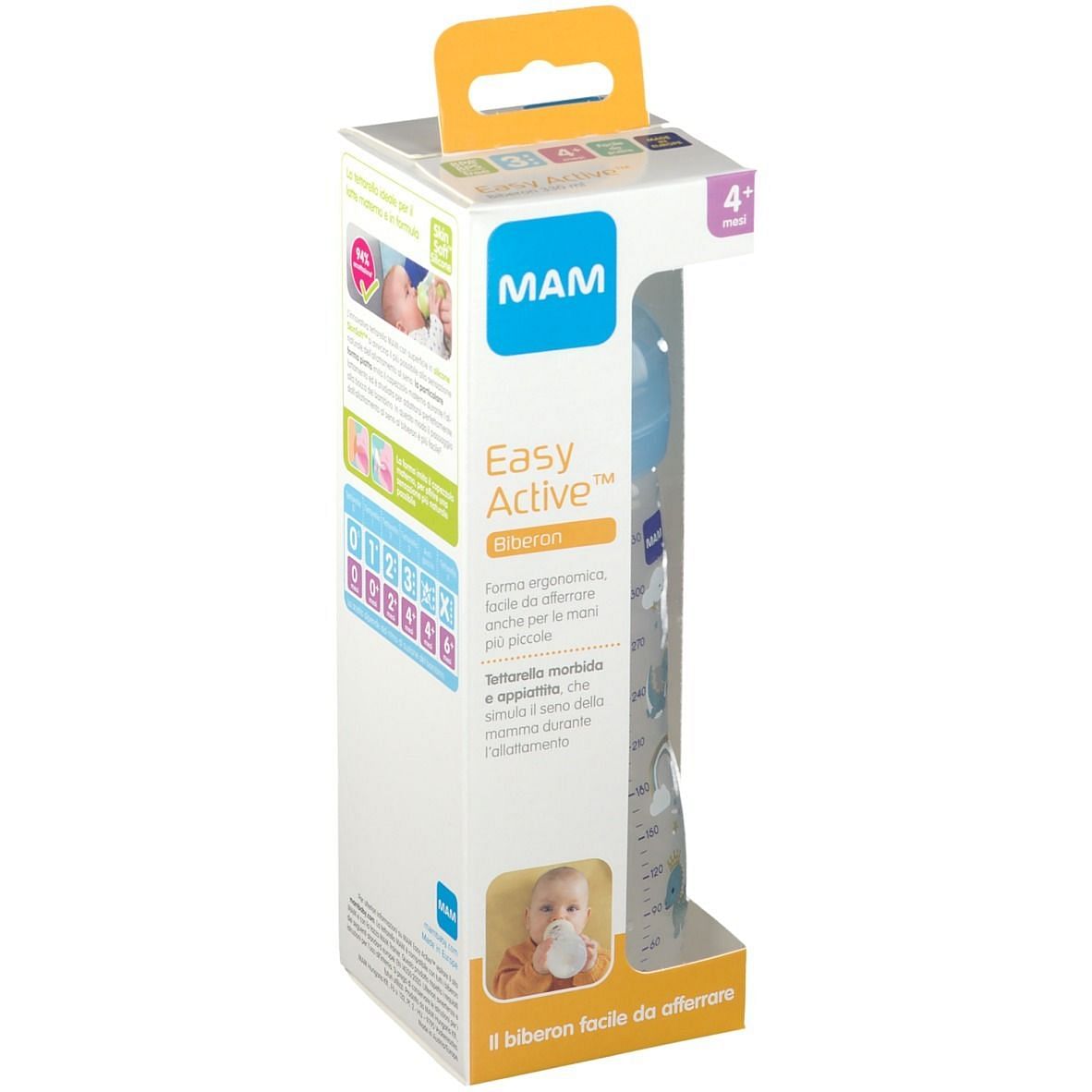 Mam Easy Active Biberon 4+ 330 Ml Tettarella 3 Maschio