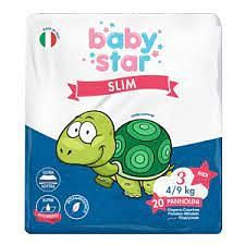 Pannolini Babystar Slim 4/9 Kg Taglia 3 Midi 20 Pezzi