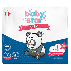 Pannolini Babystar Slim 2/5 Kg Taglia 1 New Born 22 Pezzi