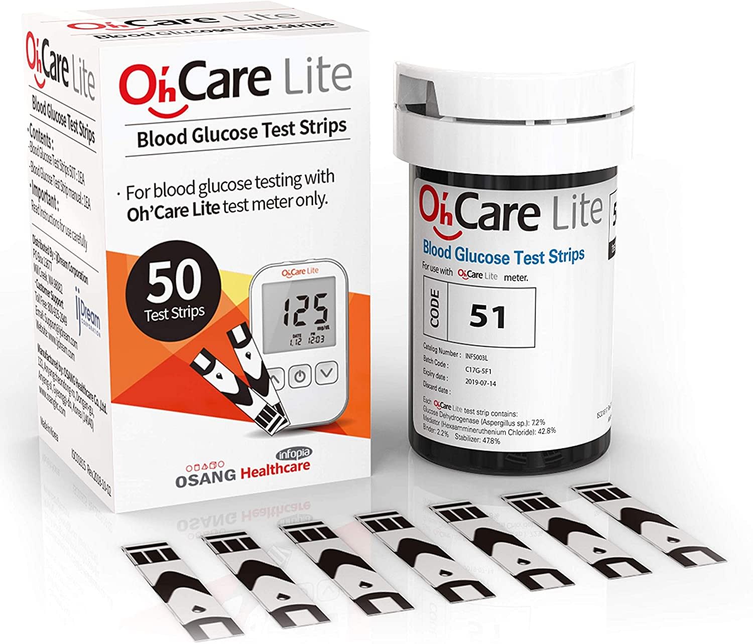 Strisce Misurazione Glicemia Oh'Care Lite 25 Pezzi