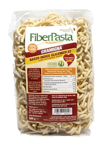 Fiberpasta Gramigna Basso Indice Glicemico 500 G