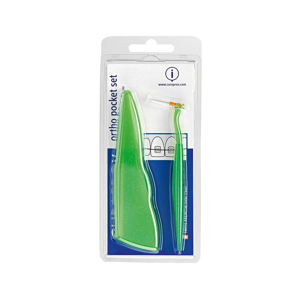 Curaprox Cps Ortho Pocket Set 1 Set Composto Da 1 Supporto Uhs 451+Cps Scovolini 07/14/18+1 Barretta Cera Ortodontica