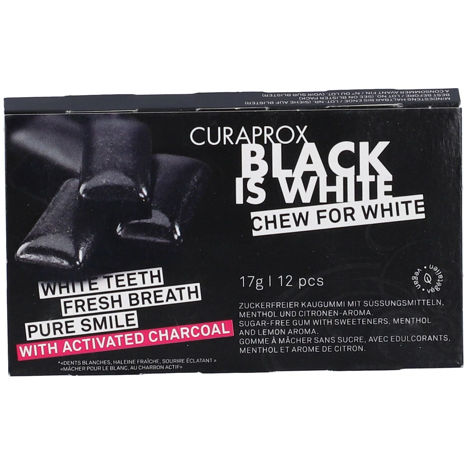 Curaprox Black Is White To Go Chewing Gum Sleeve 12 Pezzi