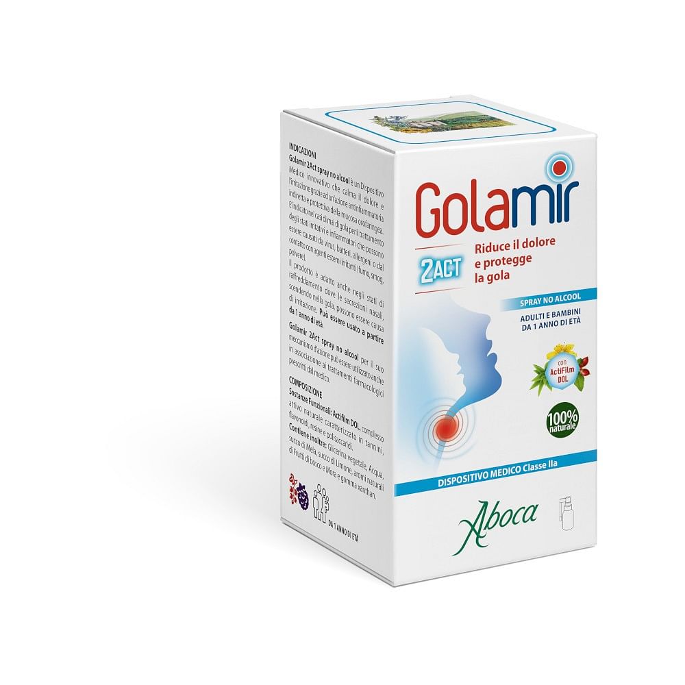 Golamir 2 Act Spray 30 Ml No Alcool Adulti E Bambini Da Un Anno Di Eta'