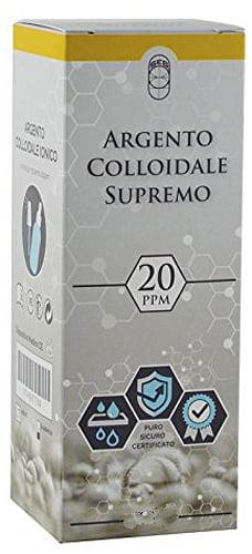 Argento Colloidale Supremo 20 Ppm Certificato Spray Con Contagocce + Erogatore Naso + Erogatore Gola + Erogatore Pelle