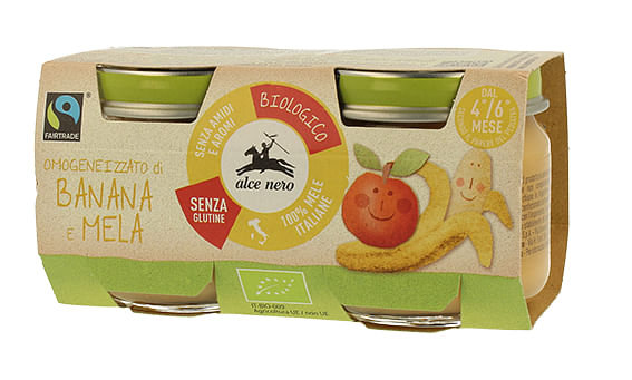 Baby Food Bio Omogeneizzato Banana/Mela 2 X 80 G