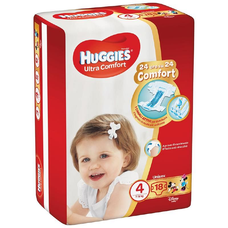 Pannolino Huggies Ultra Comfort Base 4 18 Pezzi