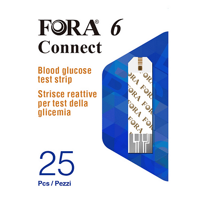 Strisce Misurazione Glicemia Fora 6 Connect Box Da 25 Pezzi