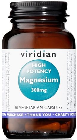 Viridian Magnesium 300 Mg High Potency 30 Capsule Viridian Magnesio Superiore Alta Concentrazione