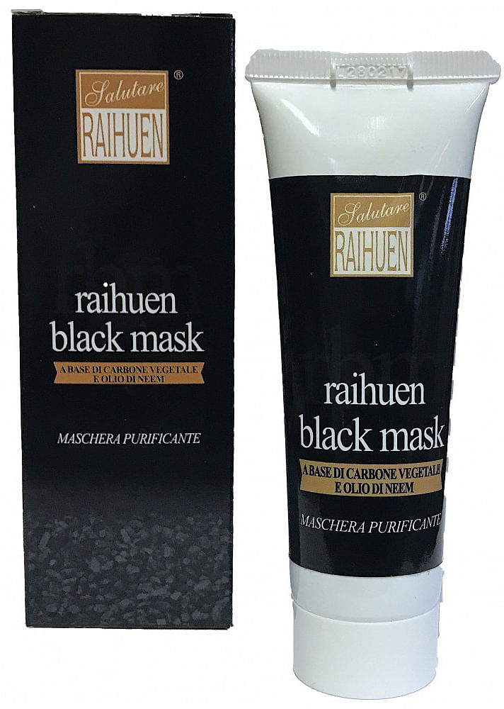 Raihuen Black Mask Maschera Velo Nera Al Carbone E Olio Neem Per La Pulizia Del Viso 50 Ml