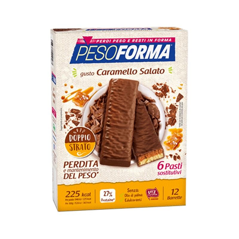 Pesoforma Barretta Al Caramello Salato 12 Pezzi Da 31 G